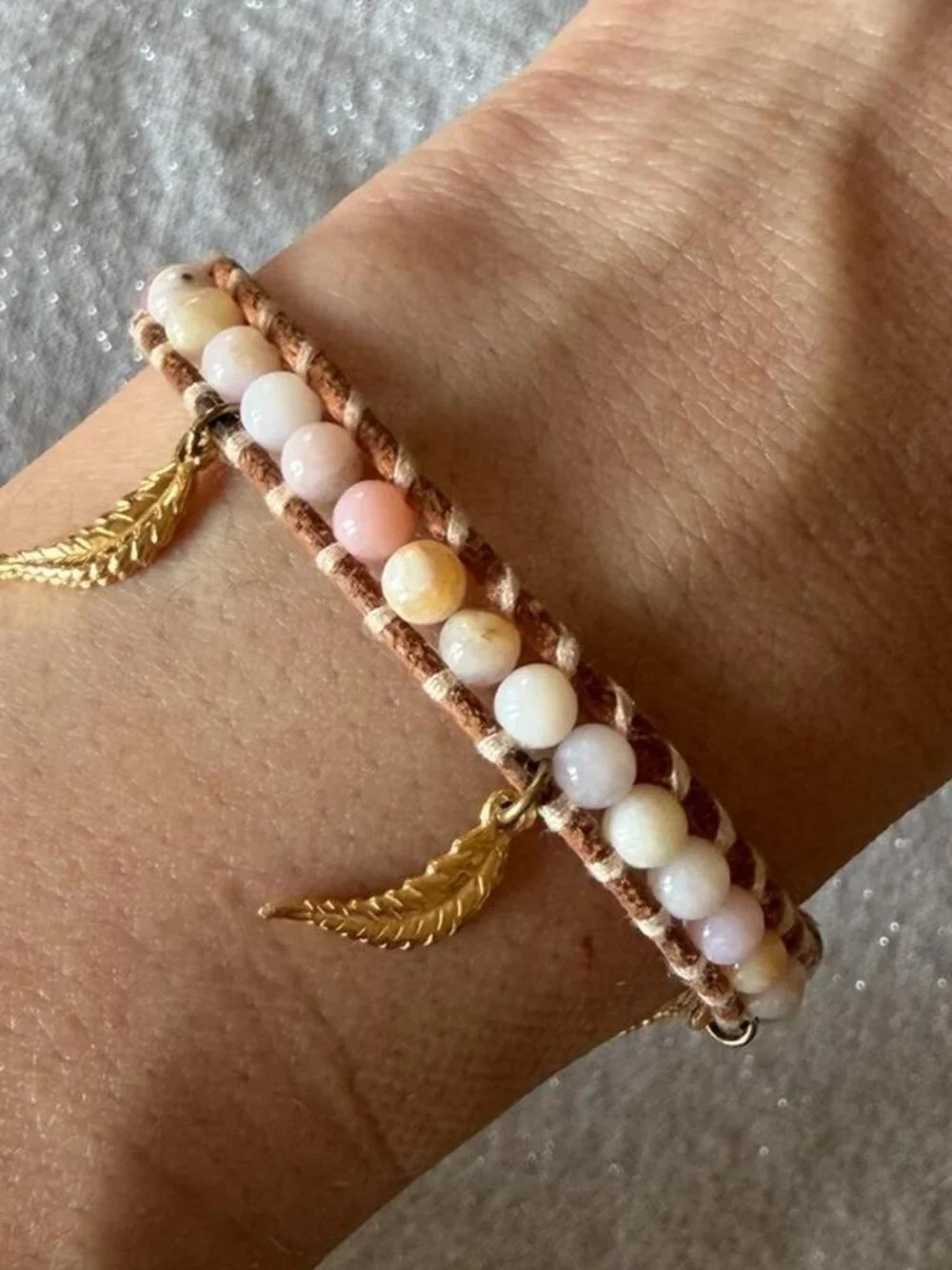 RARE, NEW Chan Luu Earthy Tonal Pink Beaded Wrap Bracelet